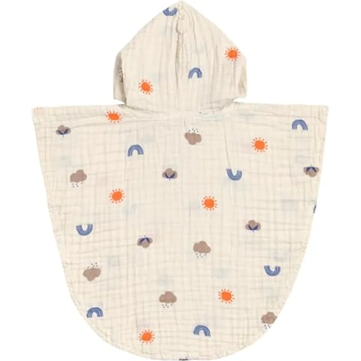 LÄSSIG Kinder Badeponcho aus Musselin mit Kapuze/Muslin Poncho Blossom Nature – Bild 3