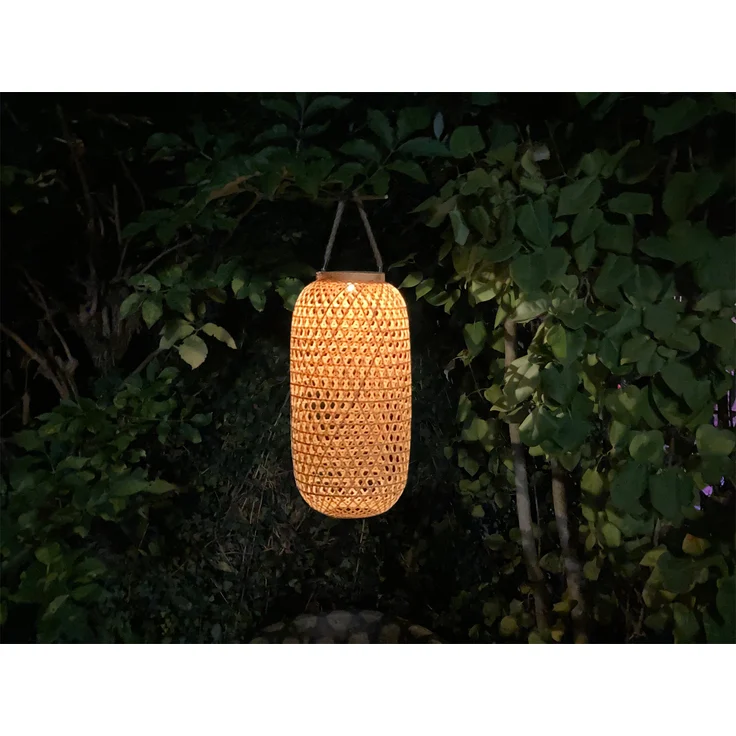 Globo LED Solarlaternen 2er SET hängend aus Bambus Korbgeflecht, 56,6 x 22,5 x 22,5 cm – Bild 9
