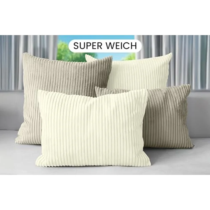 Amilian Dekokissen 4er Set mit Füllung - weiche Sofakissen - 2x 40x40 cm + 2x 35x45 cm, (4 Stück) Kuschelkissen - Couchkissen mit Kissenfüllung - Zierkissen – Bild 3