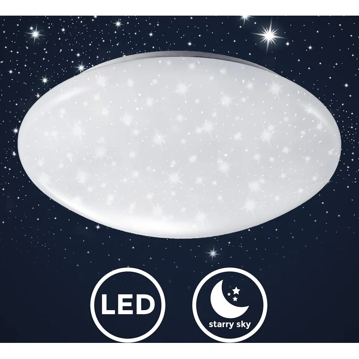 B.K.Licht Deckenleuchte Deckenlampe 12W 4000K 1200lm IP20 - BKL1060, LED fest integriert, Sternenhimmel neutralweiß Ø280x65mm – Bild 2