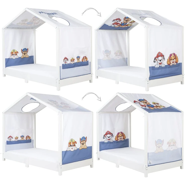 roba Bezug für Montessori Hausbetten 70 x 140 cm im Paw Patrol Design - Passendes Zubehör zum Umbau in Himmelbett - Inkl. 3 Aufbewahrungstaschen & Dachfenster – Bild 5