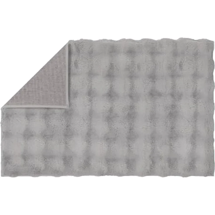 Kleine Wolke Badematte Cloud, Höhe 28 mm, rutschhemmend beschichtet, fußbodenheizungsgeeignet, Polyester, rechteckig, Badteppich, Uni Farben, Hoch-Tief Effekt, besonders weich – Bild 5