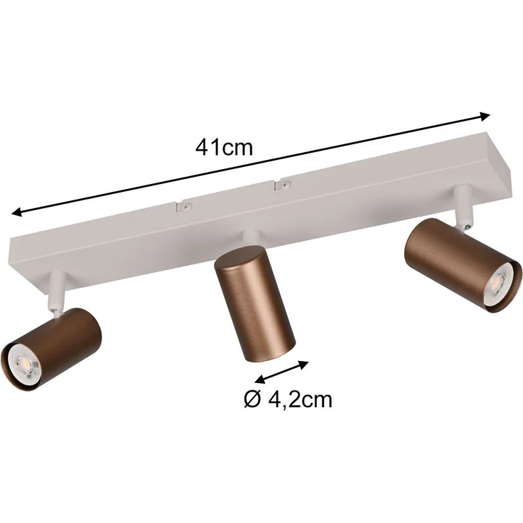 Deckenstrahler TARYN Coffee / Grau 3-flammig, Breite 41cm – Bild 4