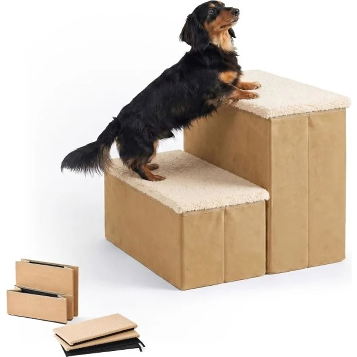 Relaxdays Faltbare Hundetreppe mit Stauraum – Bild 1