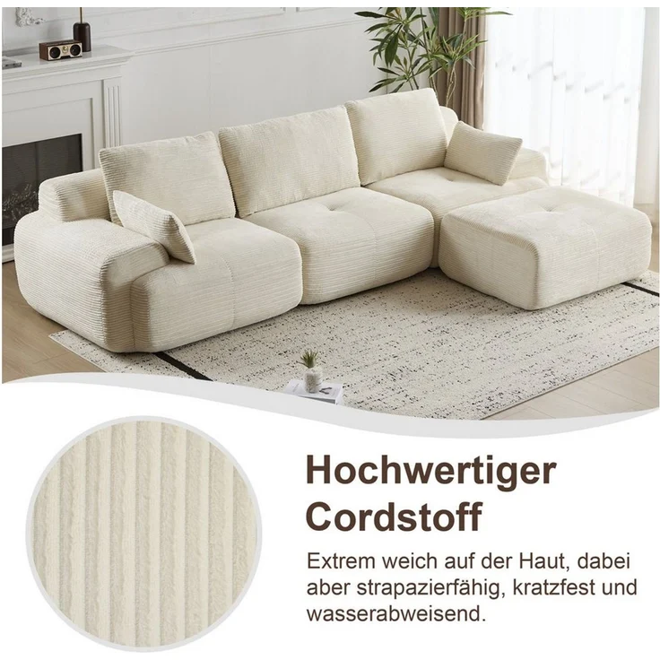 WHEELYOU Sofa Sofa 3-2-1 Sitzer mit Schlaffunktion – Wohnzimmersofa modern & bequem, Bequemes Sofa mit Bettfunktion – modern, kompakt und flexibel nutzbar – Bild 4