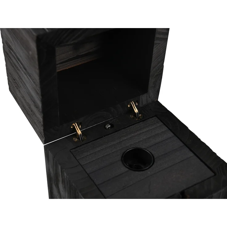 Aufklappbare LED Tischleuchte TREASURE aus Holz Schwarz, Höhe 16cm – Bild 5