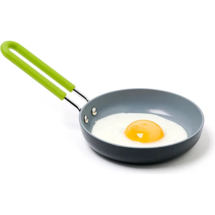GreenPan Mini Ceramic Non-Stick Round Egg Pan, grey,5 '' - CW001359-017