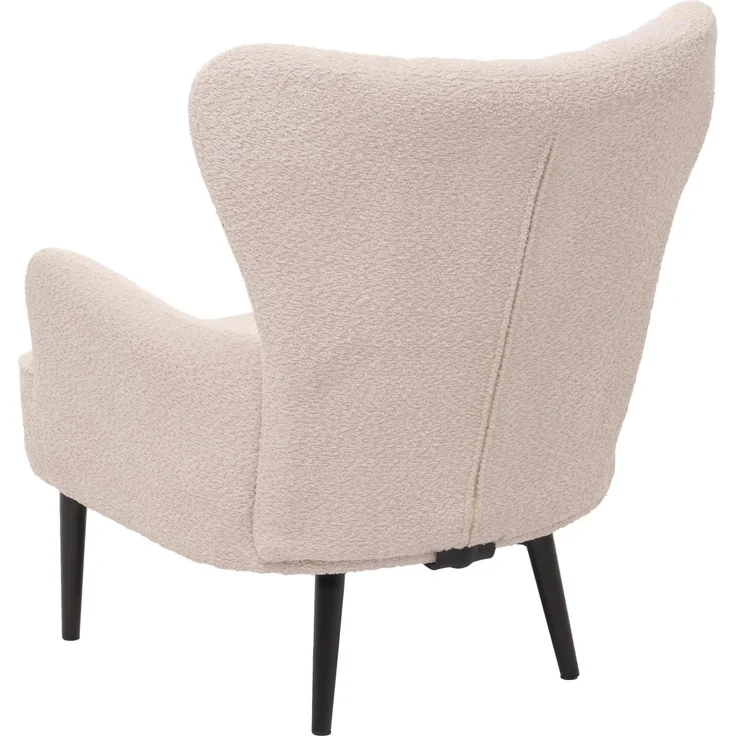 Lounge-Sessel HWC-K37, Cocktail-/Ohrensessel Polsterstuhl Retro Vintage Stoff Chenille (500g/m²) ~ creme-beige – Bild 6