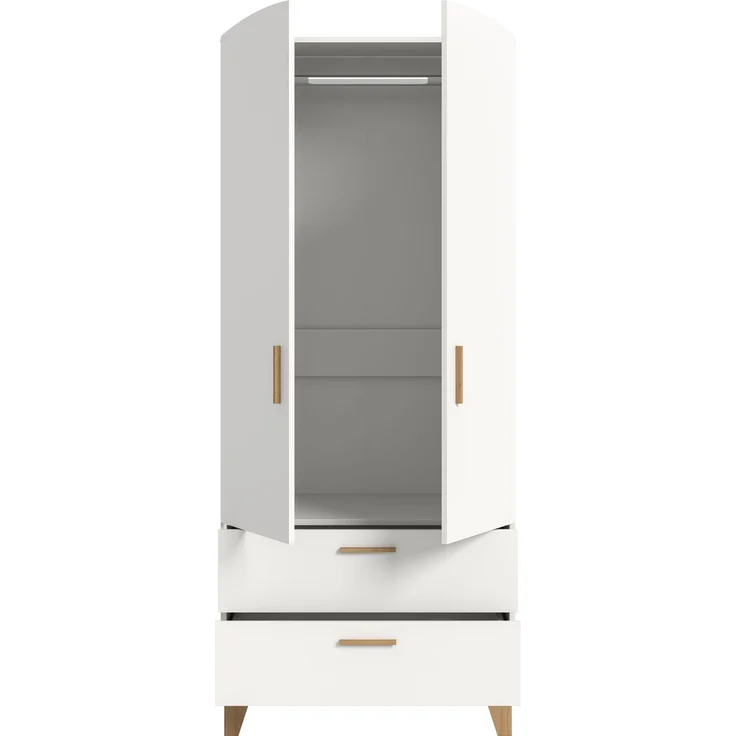 Stella Kleiderschrank 2-türig in weiß – Bild 3