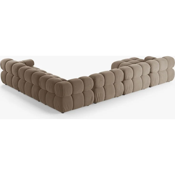 Micadoni Modulares Panorama Ecksofa Bellis 8-Sitzer Samt Bluvel Cappuccino Rechts – Bild 4