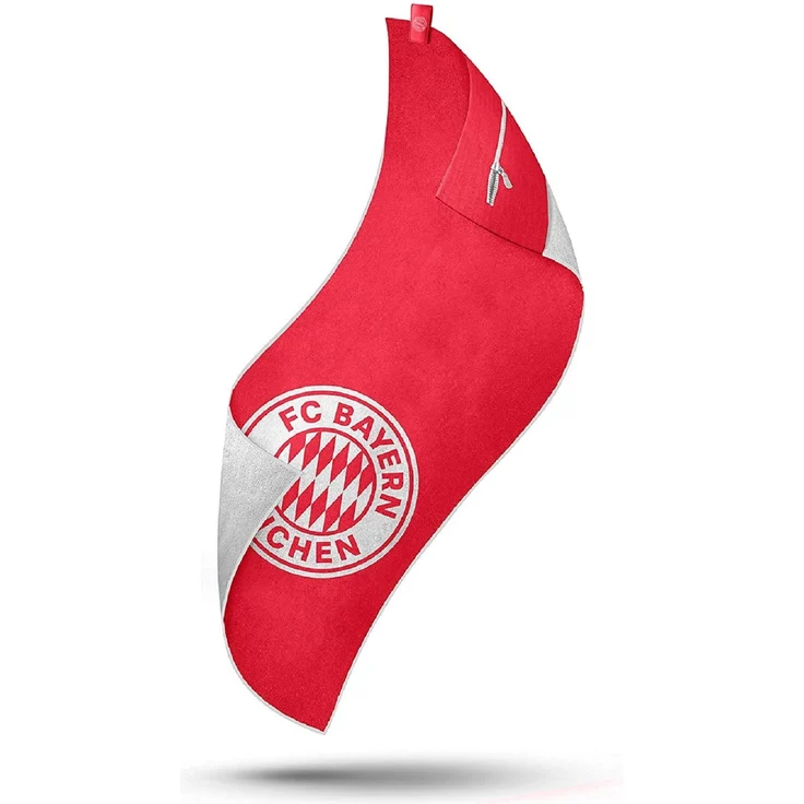 Stryve Towell+ | Sporthandtuch mit integrierter Tasche und Magnetclip | Bekannt aus Die Höhle der Löwen | FC Bayern Edition | saugfähig und schnell trocknend | ideal für Fitness & Sport – Bild 1