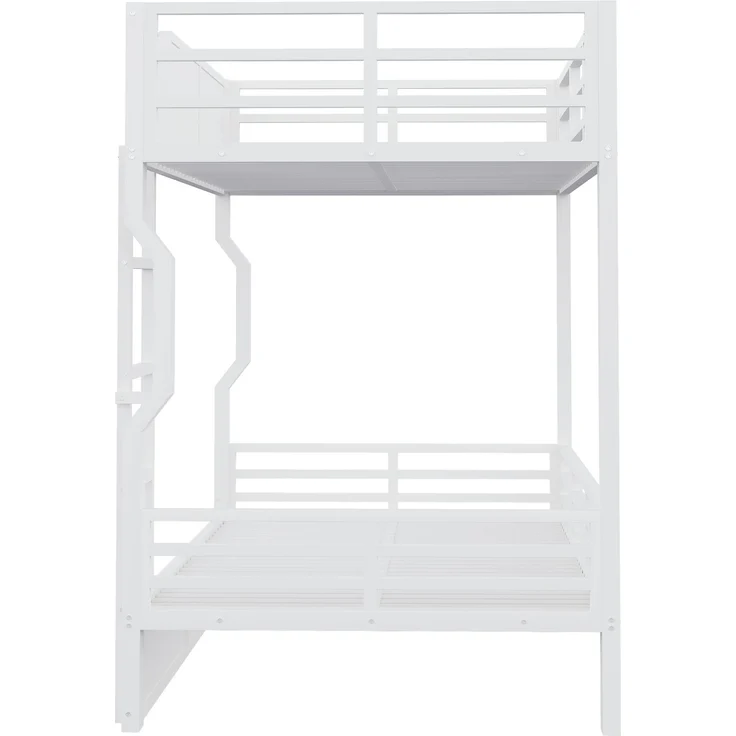 ZUBALIYA Etagenbett 90 × 200 cm, Metall, LED-Beleuchtung, Weiß – Bild 11