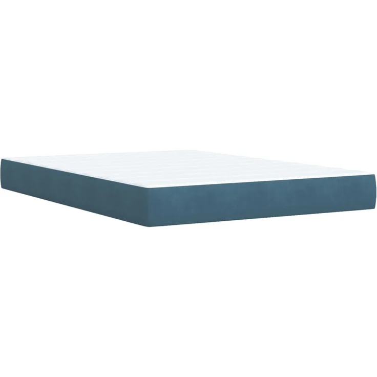 vidaXL Boxspringbett mit Matratze Dunkelblau 140x190 cm Samt 3285285 – Bild 6