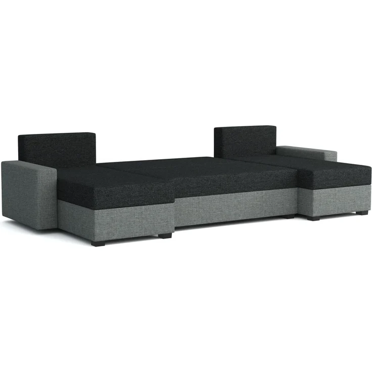Wohnlandschaft Schlafsofa Sofa HEDVIG LUX Stoff Manila Blau- Schwarz – Bild 4