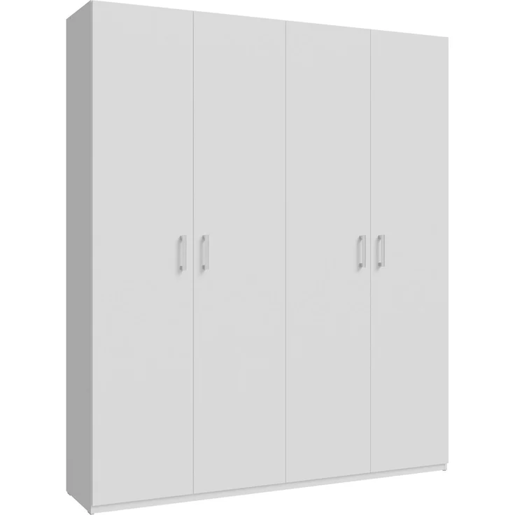 Forte HOME NOOK Mehrzweckschrank 180 40, moderner Drehtürenschrank mit 4 Türen,Flur, Holzwerkstoff, Weiß, 177,5 cm breit x 210,5 cm hoch x 42 cm tief – Bild 3