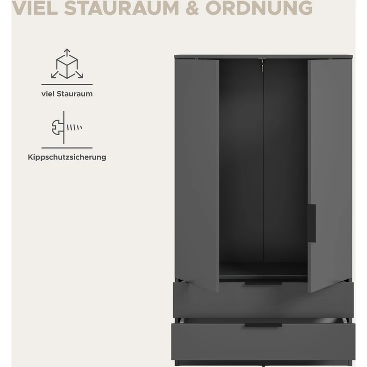 Kopenhagen Wäscheschrank in anthrazit – Bild 9