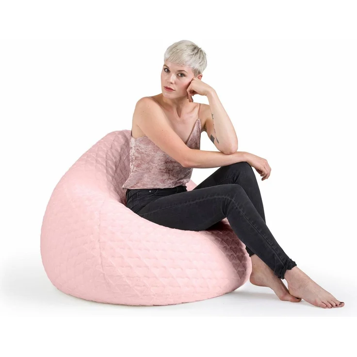 Sitting Point Sitzsack Sitzsack FLUFFY HEARTS XL, Plüschsitzsack mit Herzoptik