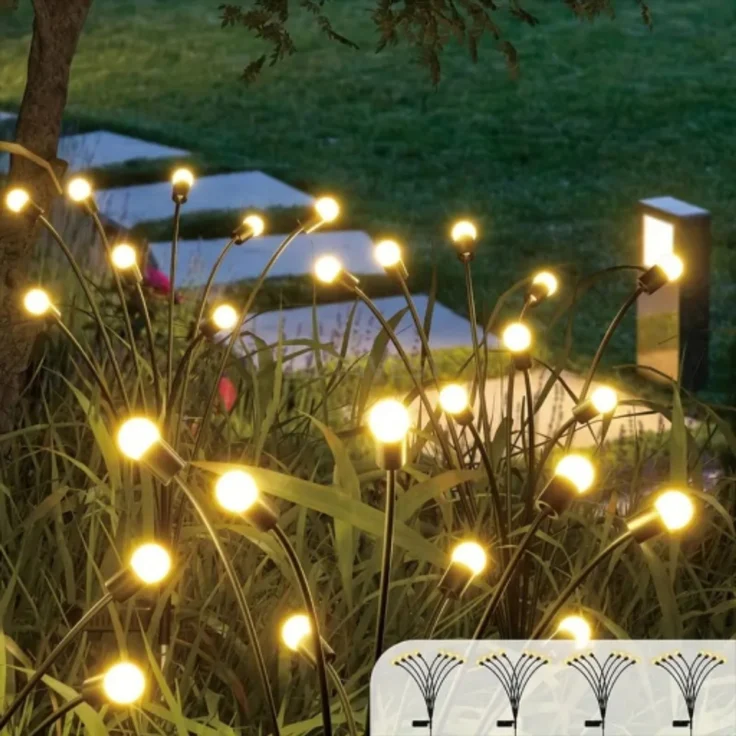 2er Solar Gartenleuchten mit Kugeln – 68 cm LED Solarstecker für Außen – Bild 4
