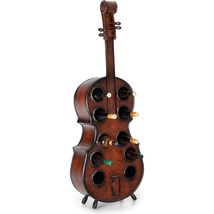 Stagecaptain Flaschenregal WR-10 Stradivino Weinregal für 10 Flaschen, Weinständer Holz stehend in Vintage-Optik "Cello" Design – Bild 5