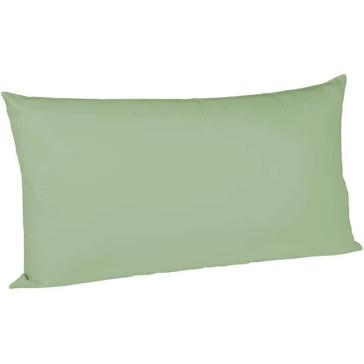 Fleuresse Mako-Satin Kissenbezüge 40x80 cm uni mit RV DP 1525 jadegrün