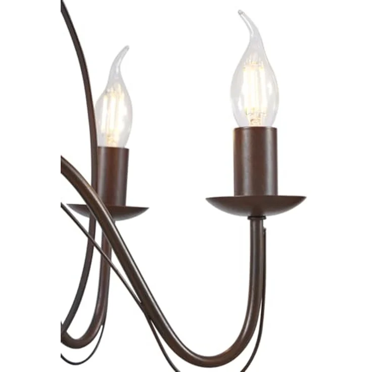 Qazqa Kronleuchter Giuseppe, ohne Leuchtmittel, E14, Rostbraun, Landhaus, Stahl, 5-flammig – Bild 5