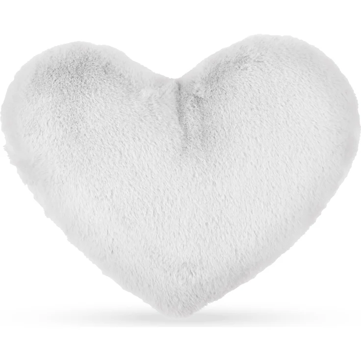 Herzkissen, Herz Kissen Dekokissen, Zierkissen, Plüsch Flauschige Sofakissen, Kuschelkissen für Kinderzimmer Sofa Schlafzimmer Schmusekissen Silber – Bild 1