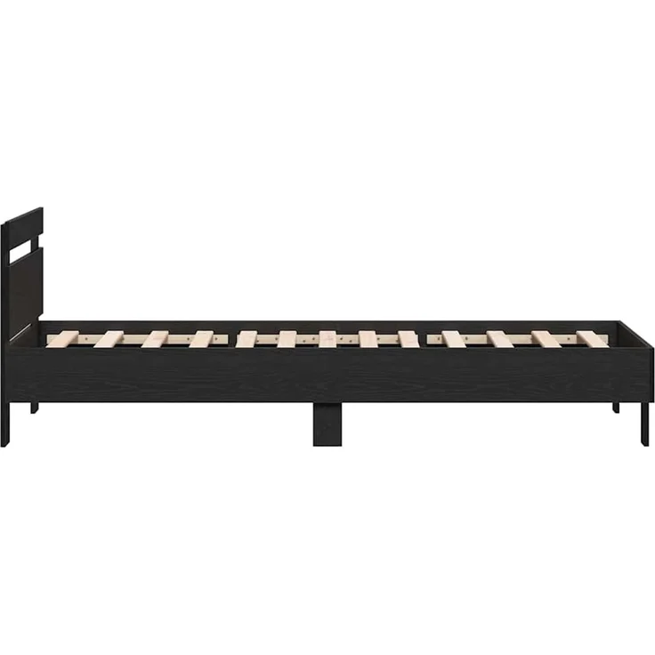 vidaXL Bettrahmen Schwarz Eichen-Optik 203 x 95 x 70 cm Holzwerkstoff 874114 – Bild 6