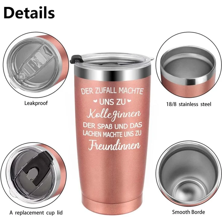 Livole Abschiedsgeschenk Kollegin 20oz Thermobecher mit Deckel und Strohhalm – Bild 6