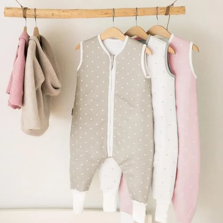 Ehrenkind® Baby Sommerschlafsack mit Füßen 1.0 TOG aus weicher OEKO-TEX zertifizierter Bio-Baumwolle | Sommer Schlafsack | Baby Schlafsack Gr. 90 Jeansblau Gemustert | 1 Tog – Bild 6