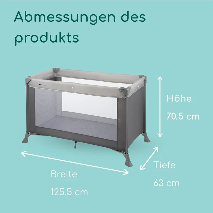 Bebeconfort Reisebett Soft Dreams, Zusammenklappbares Kinder-Reisebett inkl. Transporttasche, Höhenverstellbar und inkl. Matratze, nutzbar ab der Geburt bis ca. 3,5 Jahren (bis 15 kg), Grey Mist – Bild 6