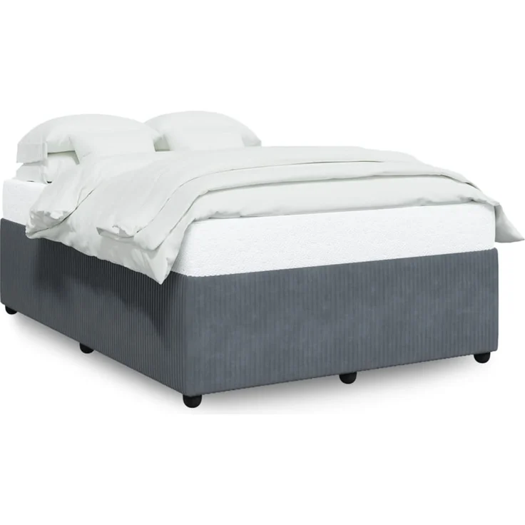 vidaXL Bettgestell ohne Matratze Dunkelgrau 140x200 cm Samt 3285013 – Bild 2