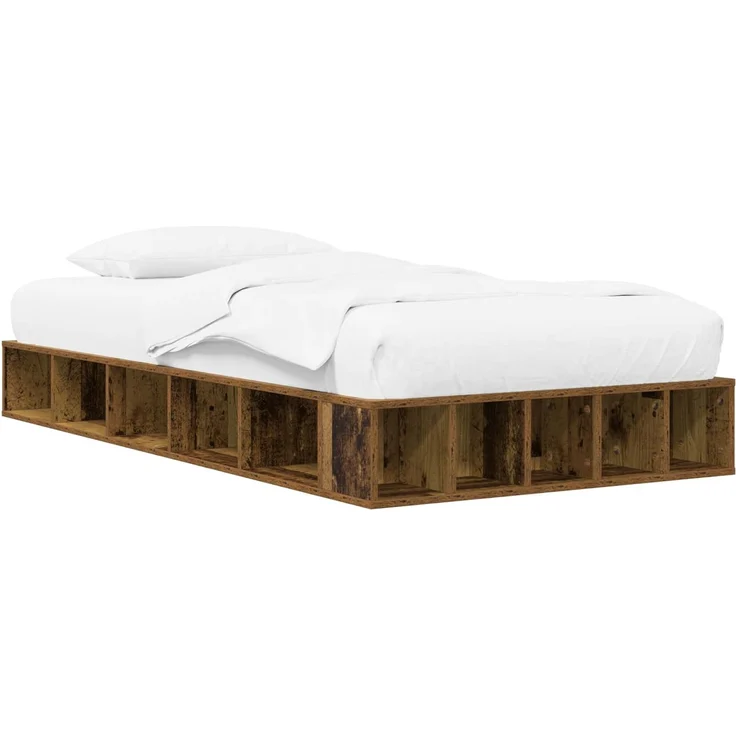 vidaXL Bettgestell mit Stauraum Altholz 80 x 200 cm Holzwerkstoff 3429552 – Bild 2