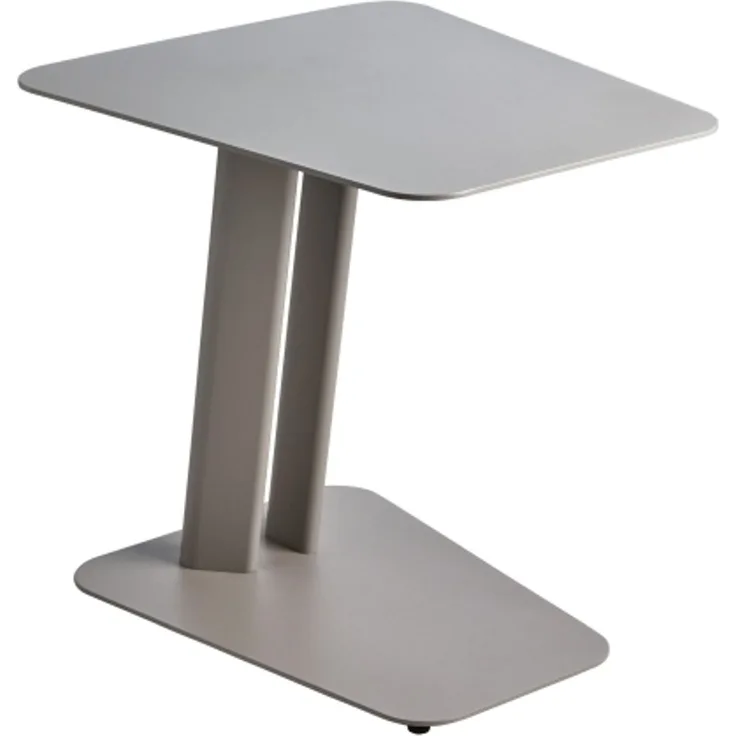 Gartenbeistelltisch Slide, aus pulverbeschichtetem Aluminium, modern, taupe, 50x45 cm