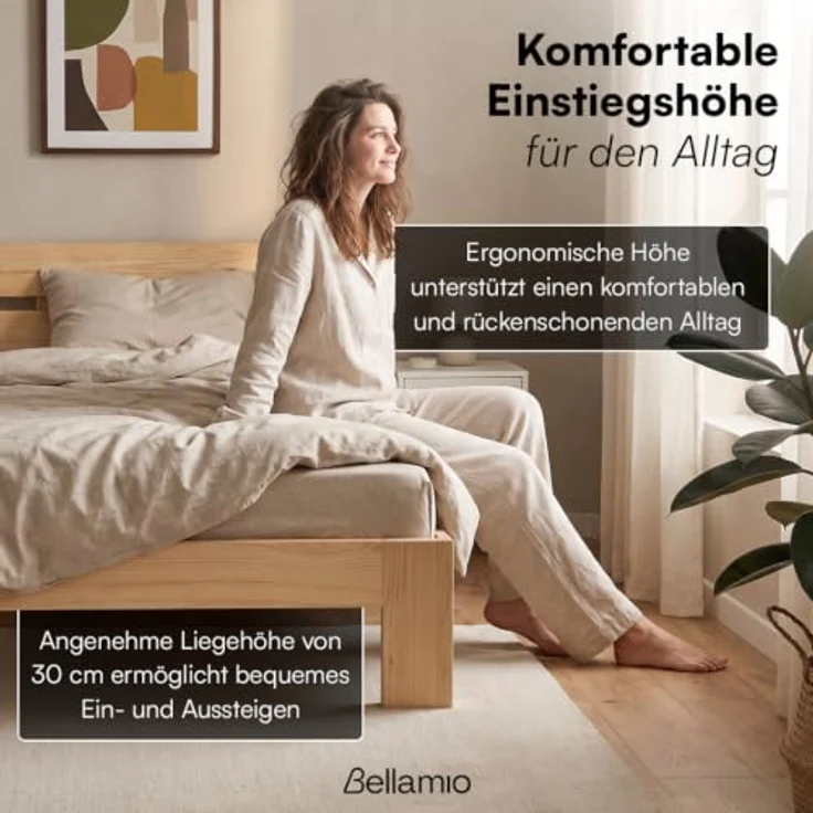 Bellamio 'Kavir' Bett, natur, 140x200 cm – Bild 4