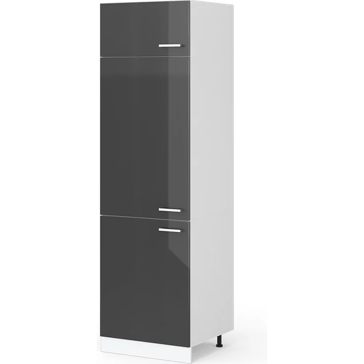Küchenfront R-Line Anthrazit Hochglanz 59.6 x 196 cm Möbelfront für den Kühlumbauschrank Vicco – Bild 5