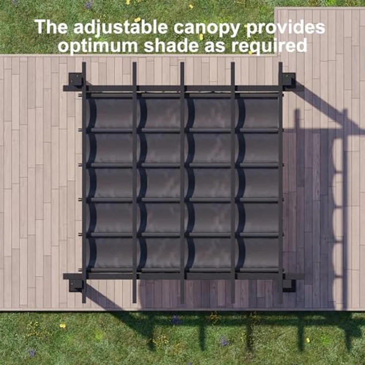 JUMMICO Aluminium-Pavillon, 3 × 3 m, verstellbare Aluminium-Markise, langlebig, freistehende Sonnenschutzvorrichtung für Terrassen und Gärten, schützt vor Sonne und Regen, Grau – Bild 6