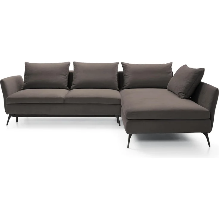 Ecksofa DEMISBAL mit Schlaffunktion, Bettkasten, Dunkelgrau, linksseitig – Bild 1