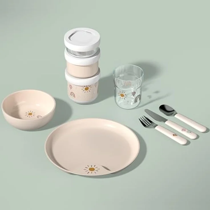 Mepal - Snackbox stapelbar 3-teilig Mio - Stapeln nach Bedarf - Mikrowellen- und Gefrierfachgeeignet - Auslaufsicher - Spülmaschinengeeignet - 100 + 175 + 275 ml - Sunshine & Rainbow – Bild 6