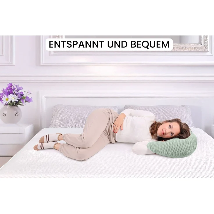 Amilian Stillkissen Stillmond Stillhörnchen klein - Mondkissen - Babykissen, weich, Reißverschluss, EU-Herstellung – Bild 4