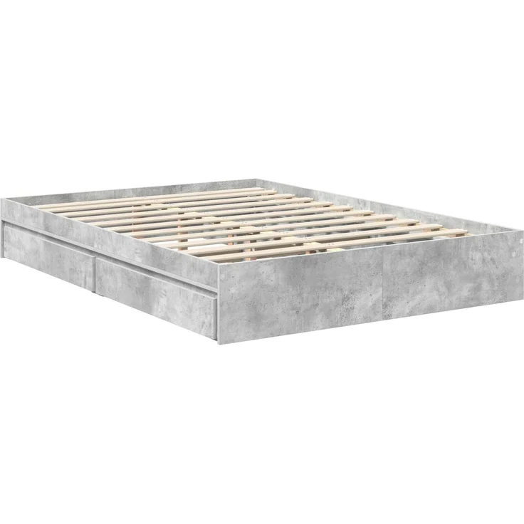 vidaXL Aufbewahrungsbett Beton Grau 135 x 190 cm Holzwerkstoff 3413516 – Bild 5