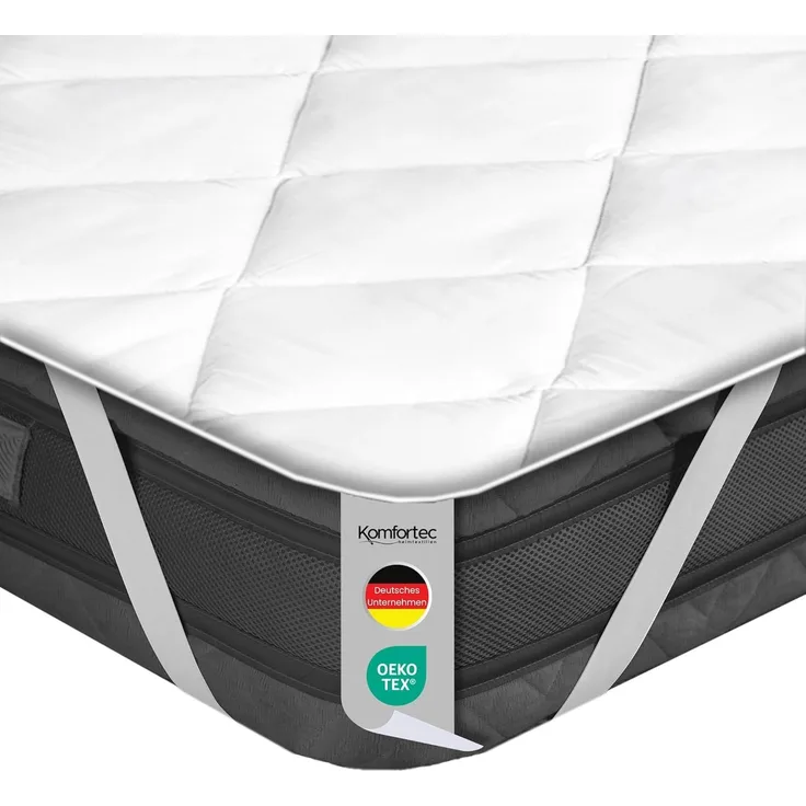 Matratzenauflage 500 g/m², 90x200, 120x200, 140x200, 160x200, 180x200 oder 200x200 cm Komfortec, 1&2 Stück Atmungsaktiv Matratzenschoner, Allergiker Matratzenschutz