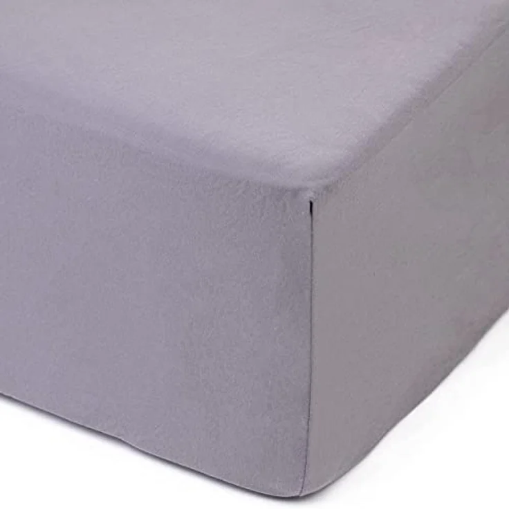 Amago - Spannbetttuch, 50 cm Steg, 100 prozent Baumwolle, 200x200 cm - Silber – Bild 2