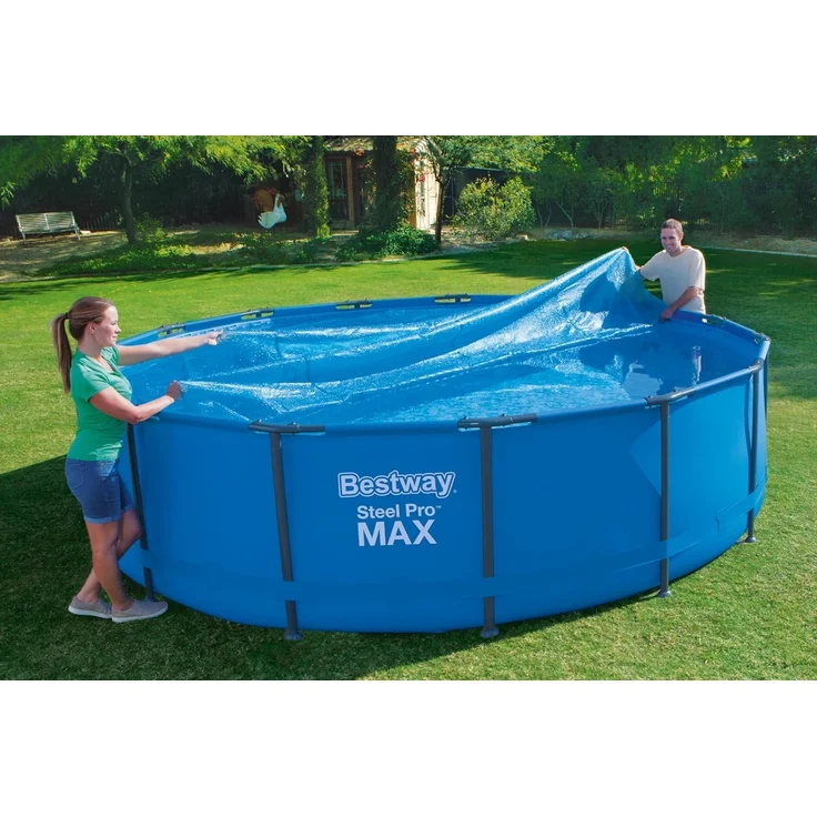 PE-Solarabdeckplane Ø 462 cm, blau, rund – Bild 9