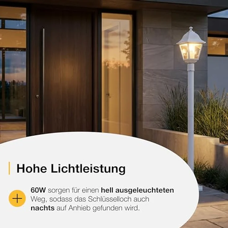 BRILLIANT Nissie Außenlampe weiß – spritzwassergeschützte Außenleuchte mit E27 Fassung – Wegeleuchte für Garten, Einfahrt & Außenbereich – Bild 6