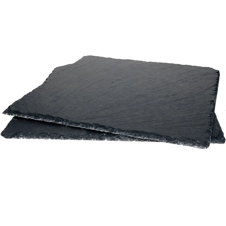 2x Schieferplatten 30x30 cm Untersetzer Deko-Teller Servier-Platte Naturschiefer