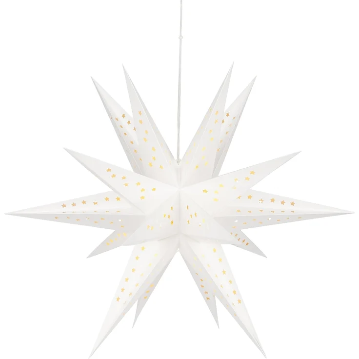 BRUBAKER LED Stern Weihnachtsstern für Innen - 60 cm XXL Leuchtstern - Hängend, Batteriebetrieben mit Timer, LED fest integriert, Warmweiß, Adventsstern für Fensterdeko Weihnachtsdeko - Papierstern Weihnachten – Bild 6