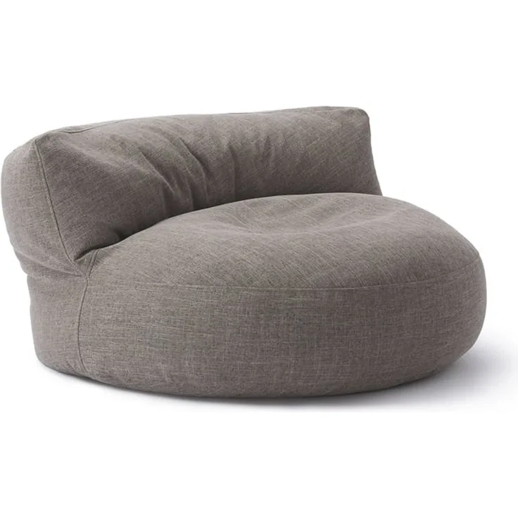 Lumaland 'Interior Line' Sitzsack-Sofa, Leinen Look and Feel, Indoor - Hellgrau, 90 x 50 cm, 320l