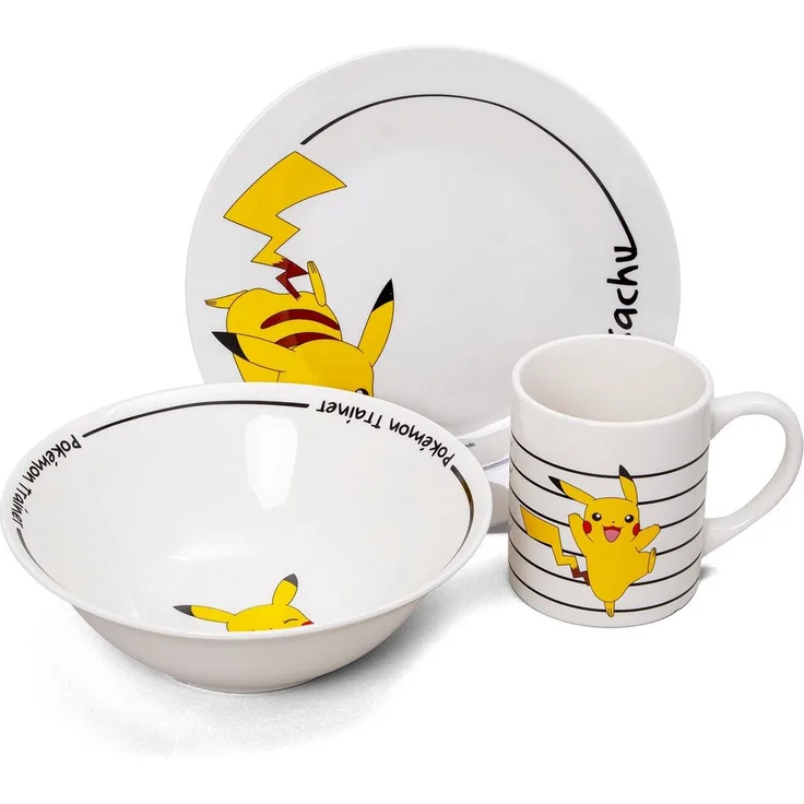 Frühstücksset (Schale, Teller, Tasse) - Pokémon - Pikachu