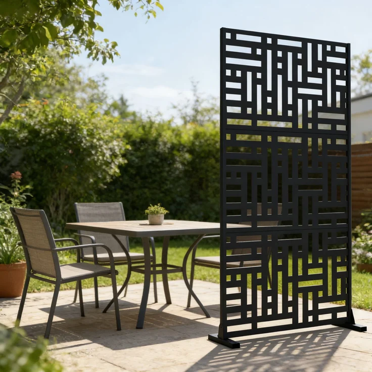 Trennwand Bernalda 180x90 cm Stahl Schwarz [casa. pro] – Bild 5