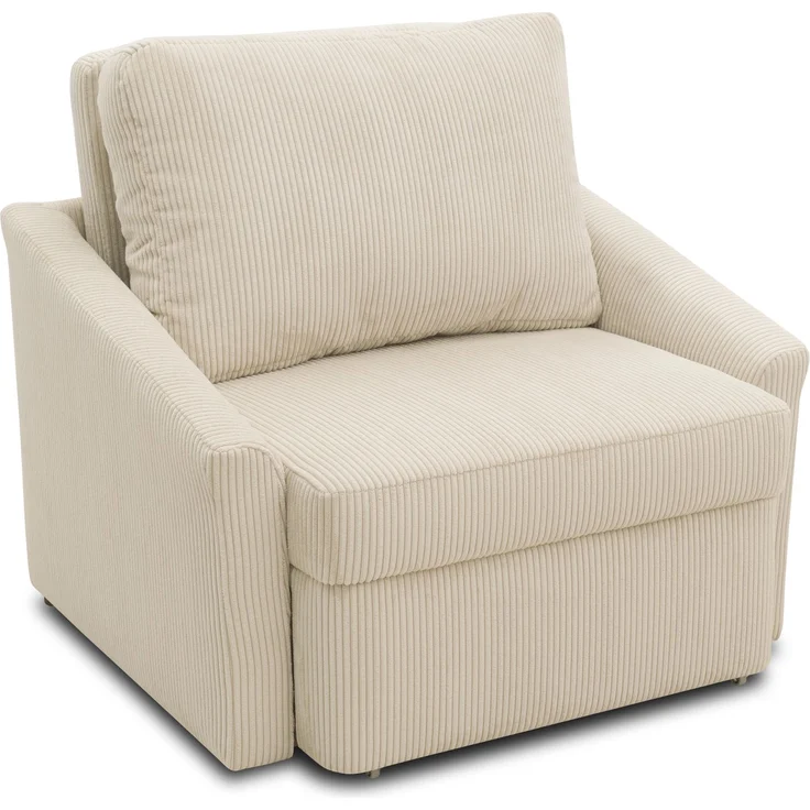 DOMO. collection Sessel Relax Box, Polstersessel mit Boxspringfederung und Schlaffunktion, Armsessel, Cocktailsessel, Loungesessel, 108 x 96 x 86 cm (BxTxH), beige – Bild 2